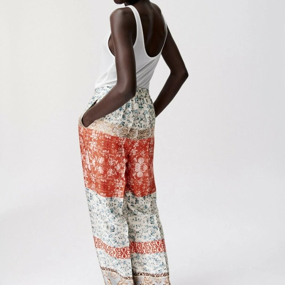 Zara Flowy Floral Print Pant - S - NWT